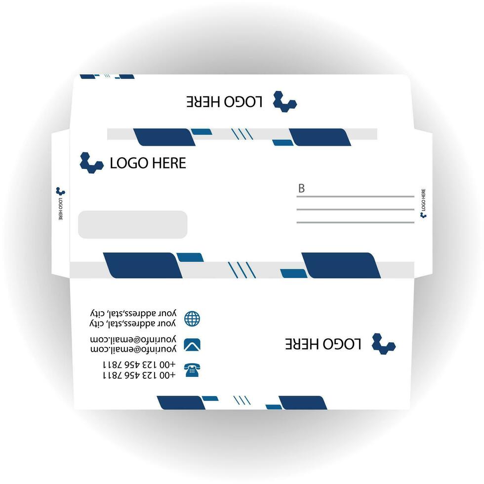 Vector corporate envelope template or envelope design.