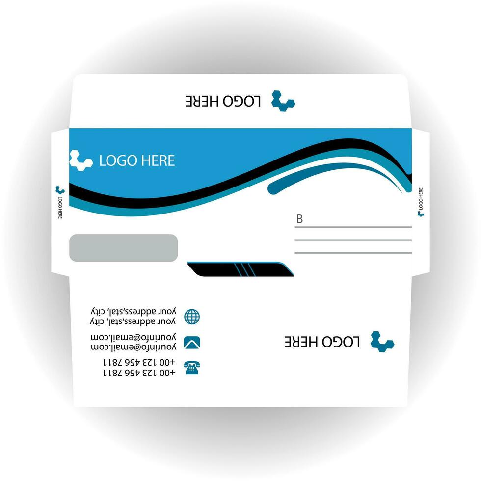 Vector corporate envelope template or envelope design.