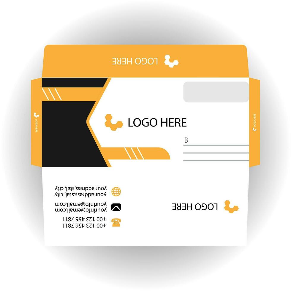 Vector corporate envelope template or envelope design.