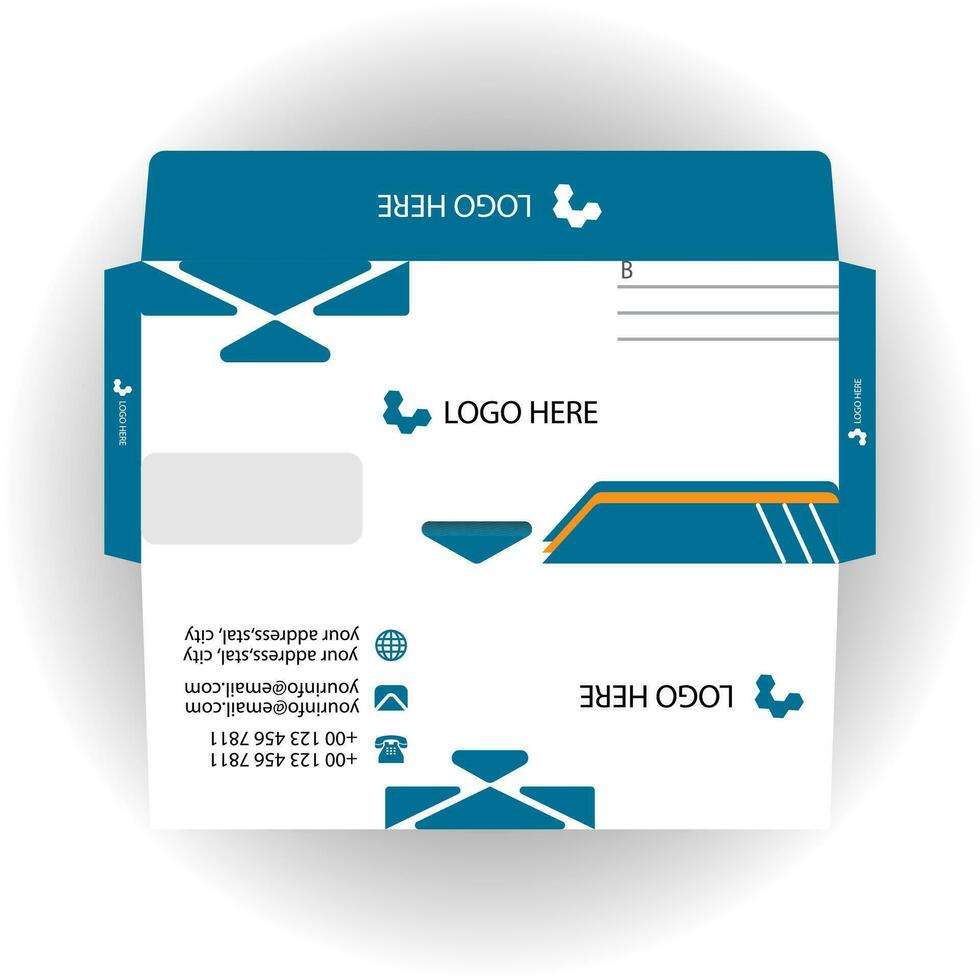 Vector corporate envelope template or envelope design.