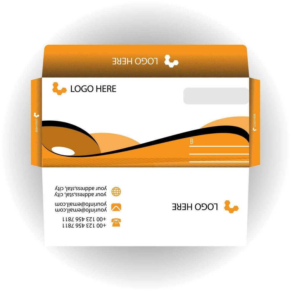 Vector corporate envelope template or envelope design.