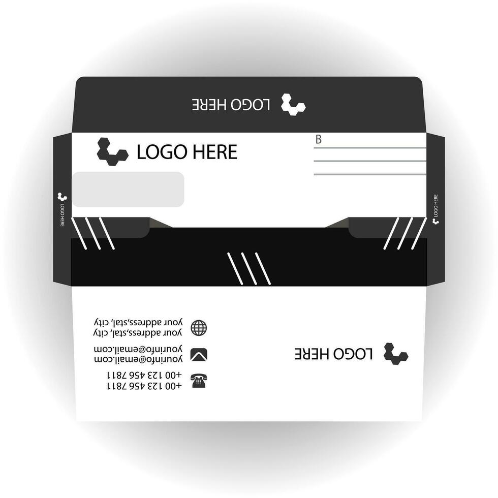 Vector corporate envelope template or envelope design.