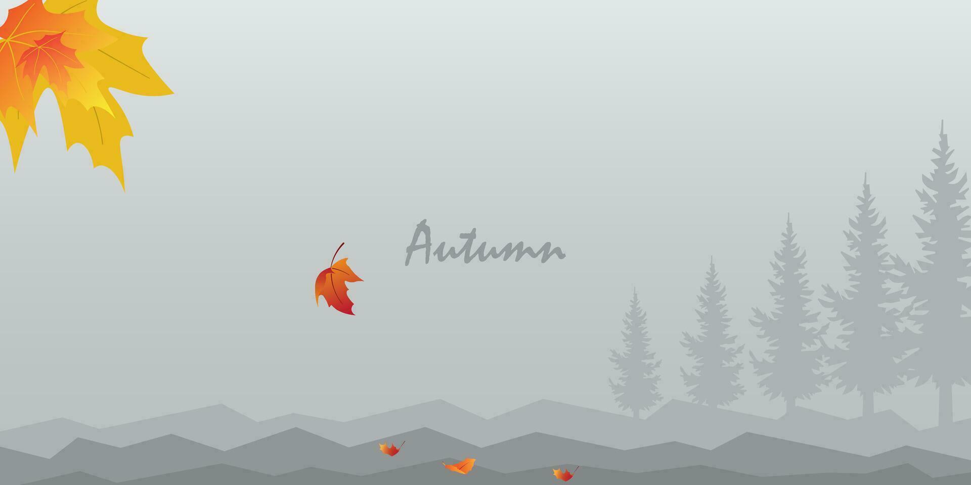 Background design with minimalist colors with an autumn theme. vector