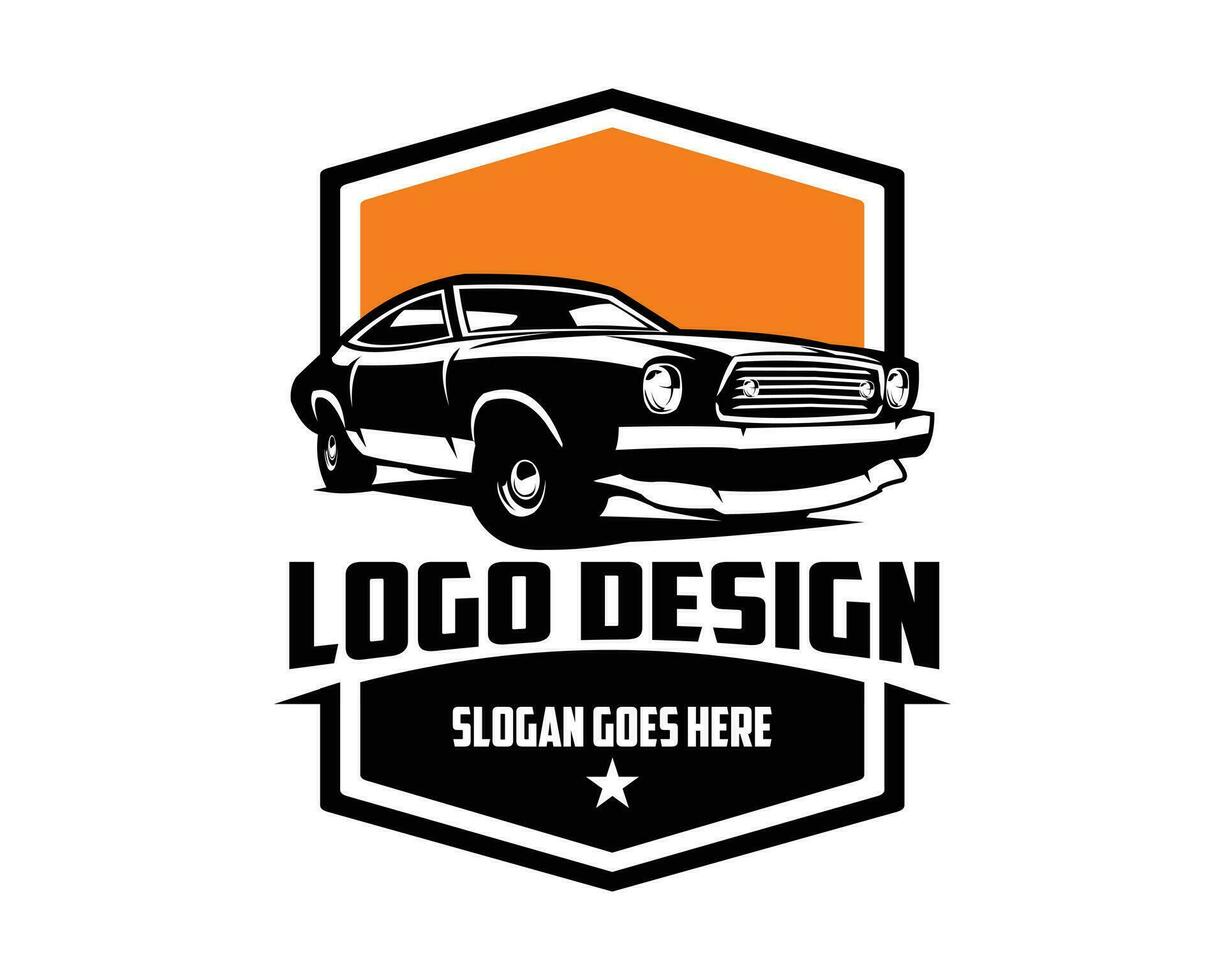 dodge super bee 1969. silhouette vector design. isolated white background view from side. Best for logo, badge, emblem, icon, sticker design