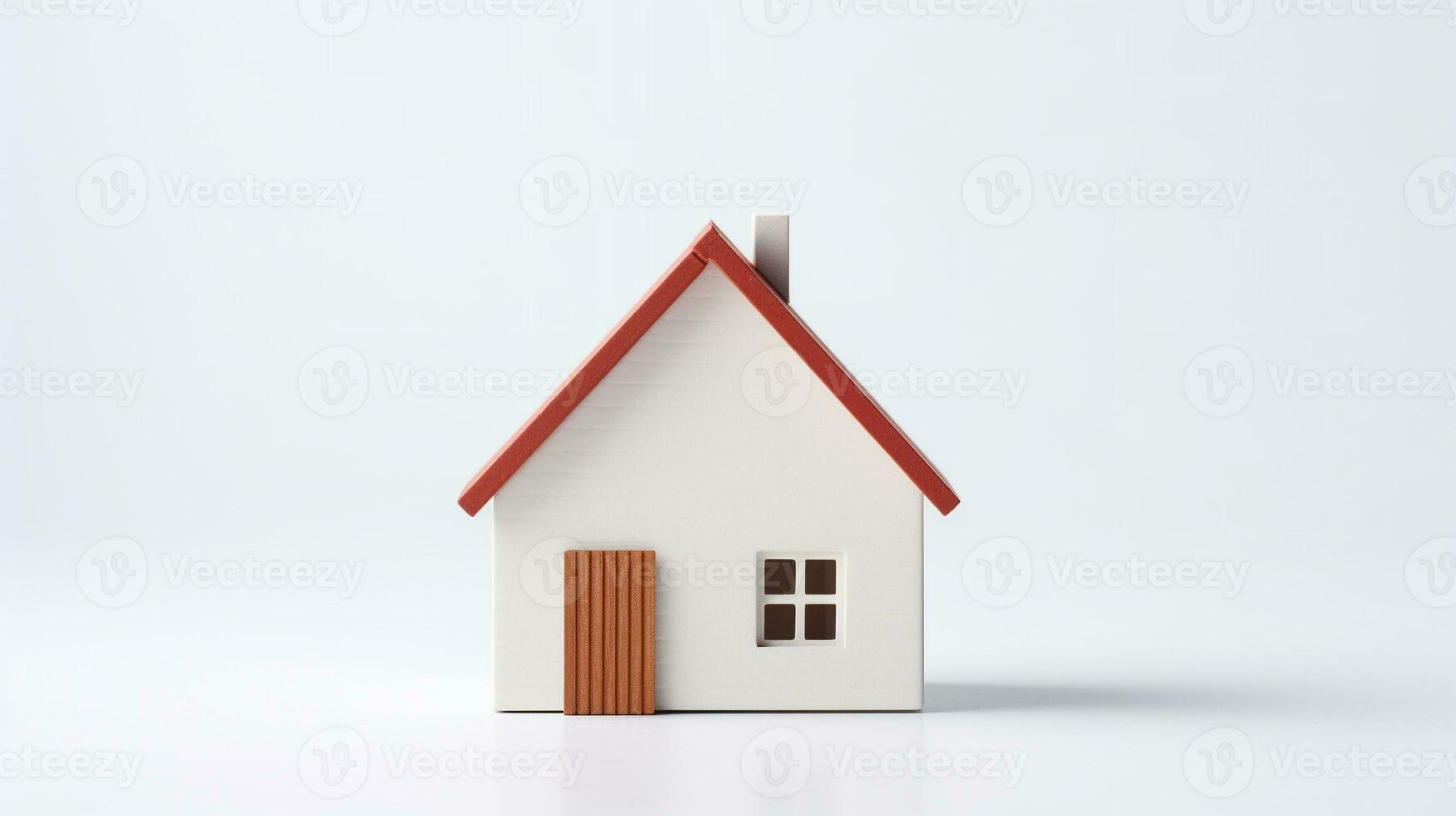 miniature house on white background. saving money and property investment concept. generative AI photo