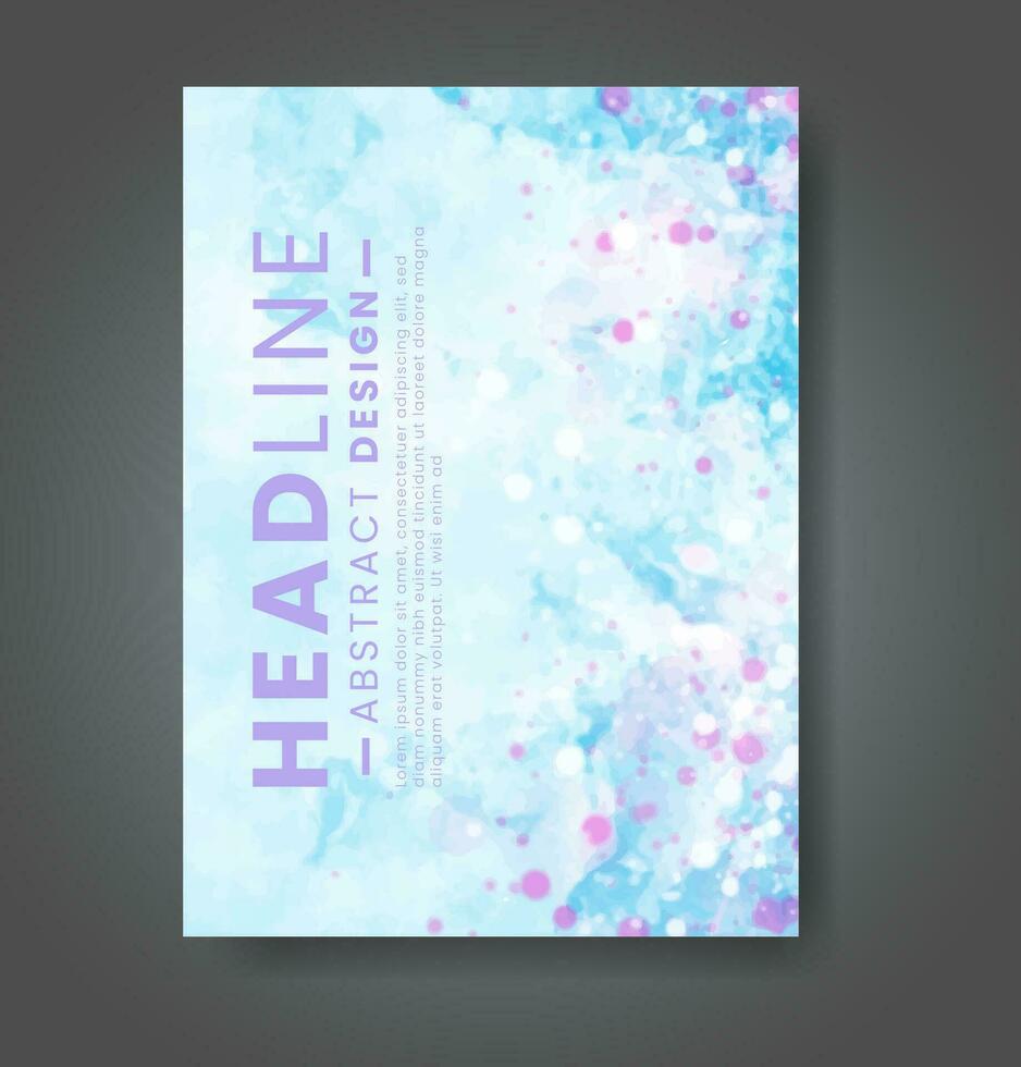 Cover template with watercolor background. Design for your cover, date, postcard, banner, logo. vector