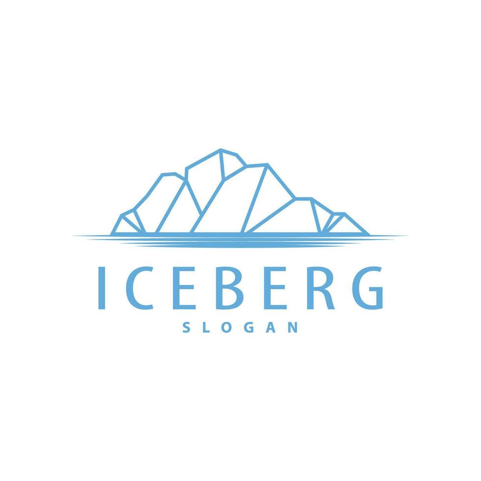 Antarctic Cold Mountain Iceberg Logo Design, Simple Vector Template Symbol Illustration