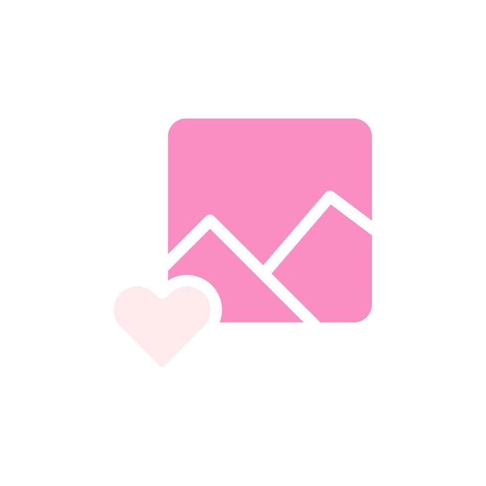 Picture love Icon solid pink white style valentine illustration symbol perfect. vector