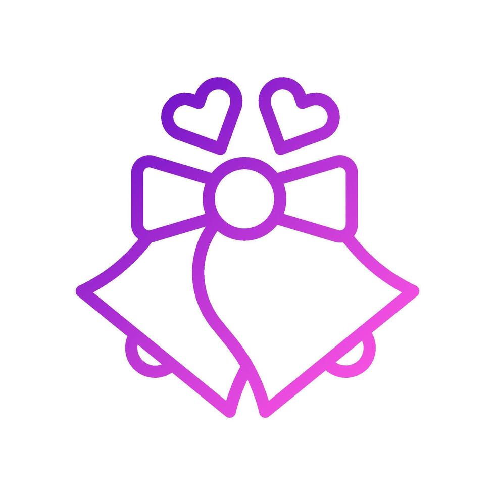 Bell love Icon gradient purple pink style valentine illustration symbol perfect. vector