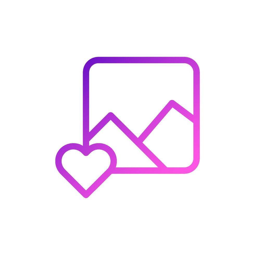 Picture love Icon gradient purple pink style valentine illustration symbol perfect. vector