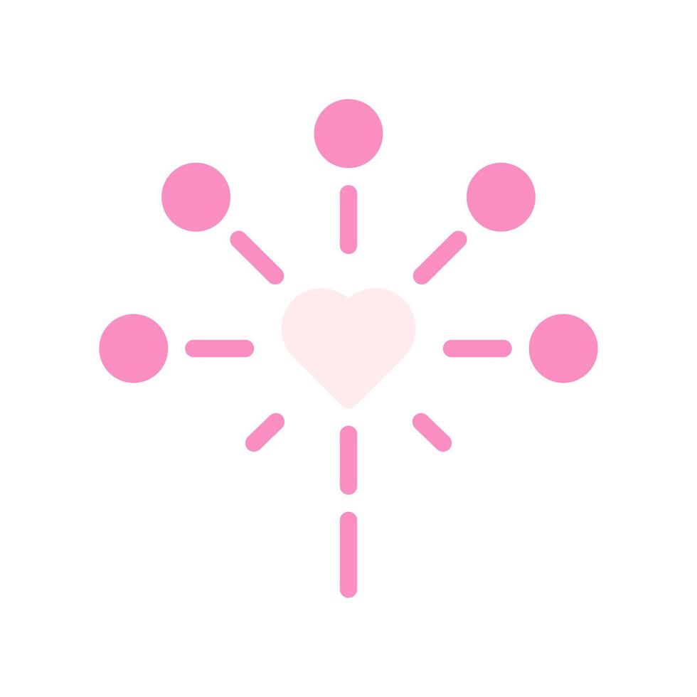 Decoration love Icon solid pink white style valentine illustration symbol perfect. vector