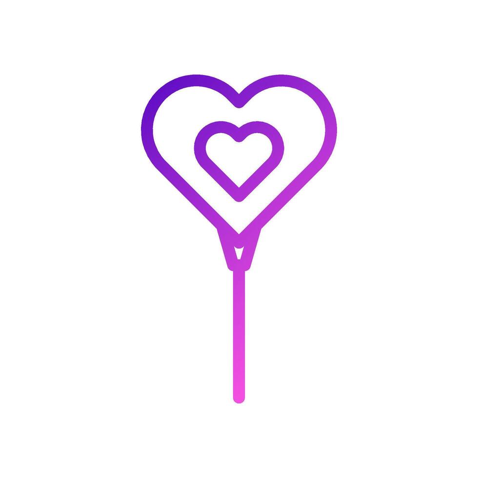 Balloon love Icon gradient purple pink style valentine illustration symbol perfect. vector