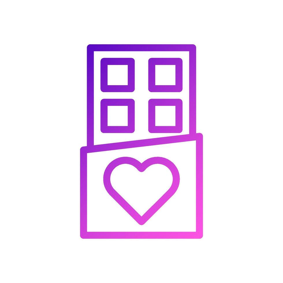 Chocolate love Icon gradient purple pink style valentine illustration symbol perfect. vector