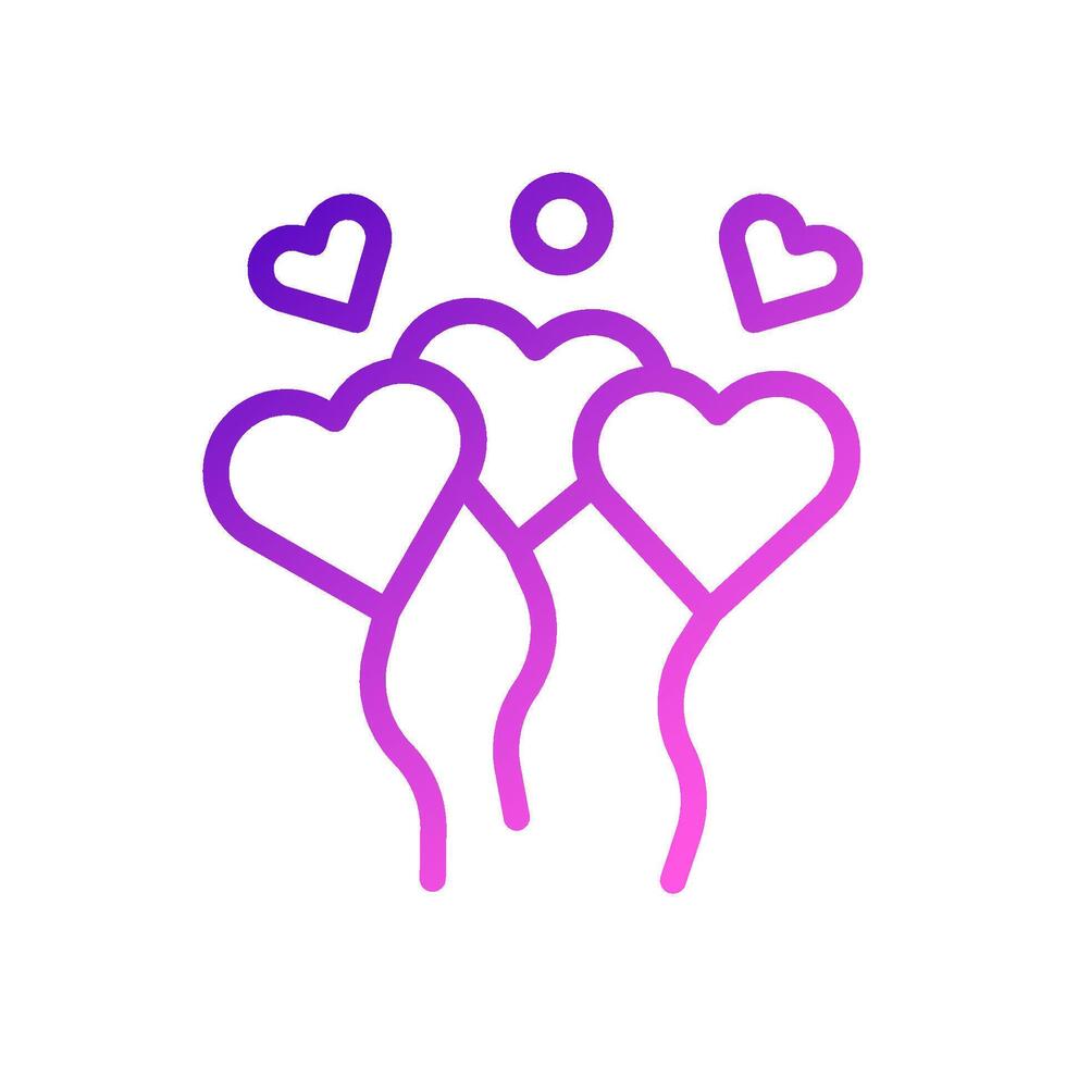 Balloon love Icon gradient purple pink style valentine illustration symbol perfect. vector