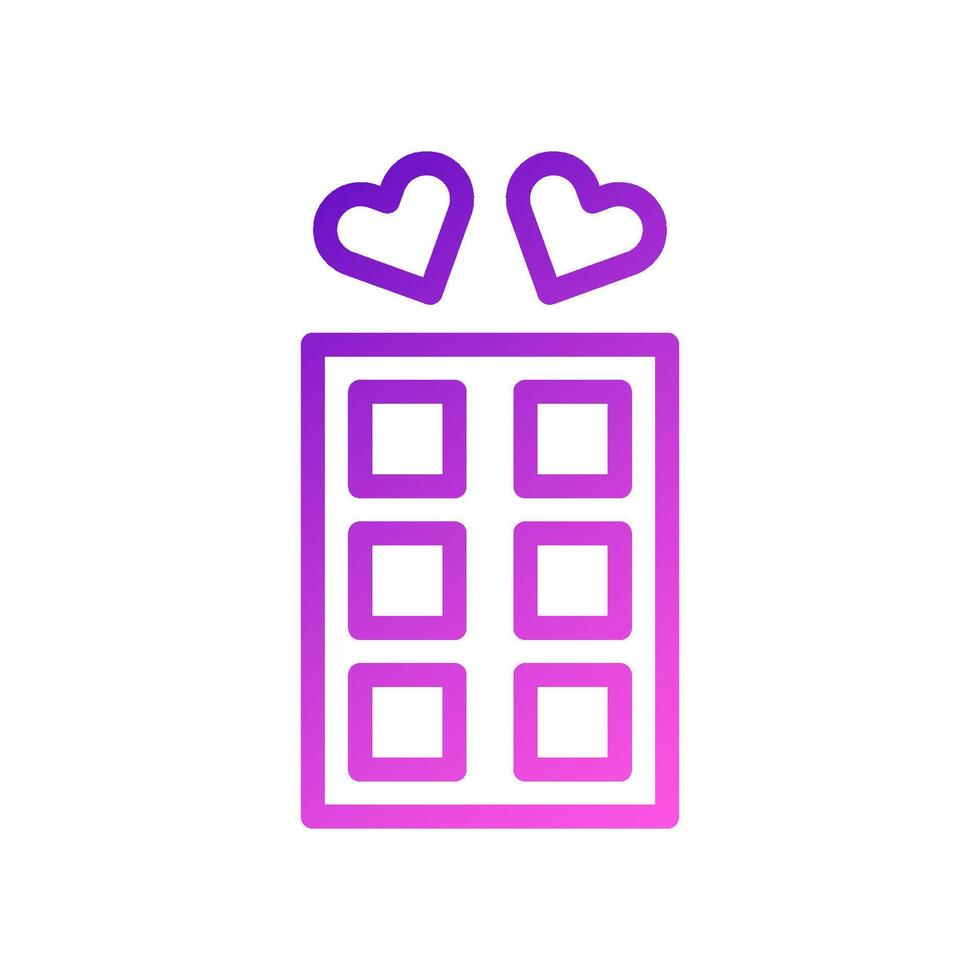 Chocolate love Icon gradient purple pink style valentine illustration symbol perfect. vector