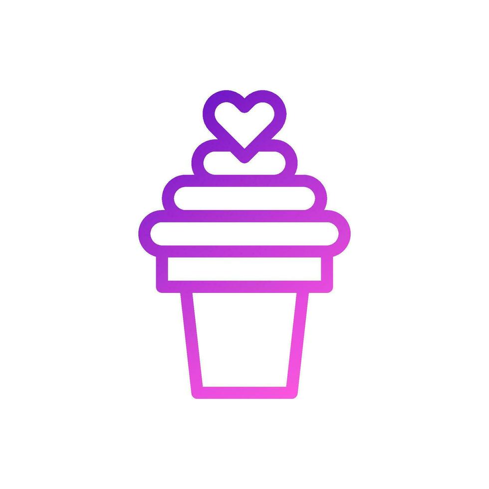 hielo crema amor icono degradado púrpura rosado estilo enamorado ilustración símbolo Perfecto. vector
