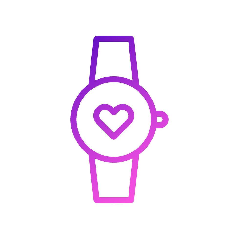 Smartwatch love Icon gradient purple pink style valentine illustration symbol perfect. vector