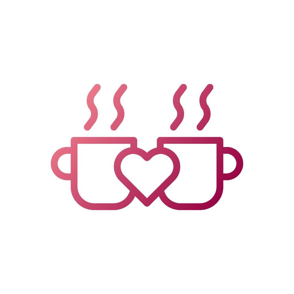 taza amor icono degradado blanco rojo estilo enamorado ilustración símbolo Perfecto. vector