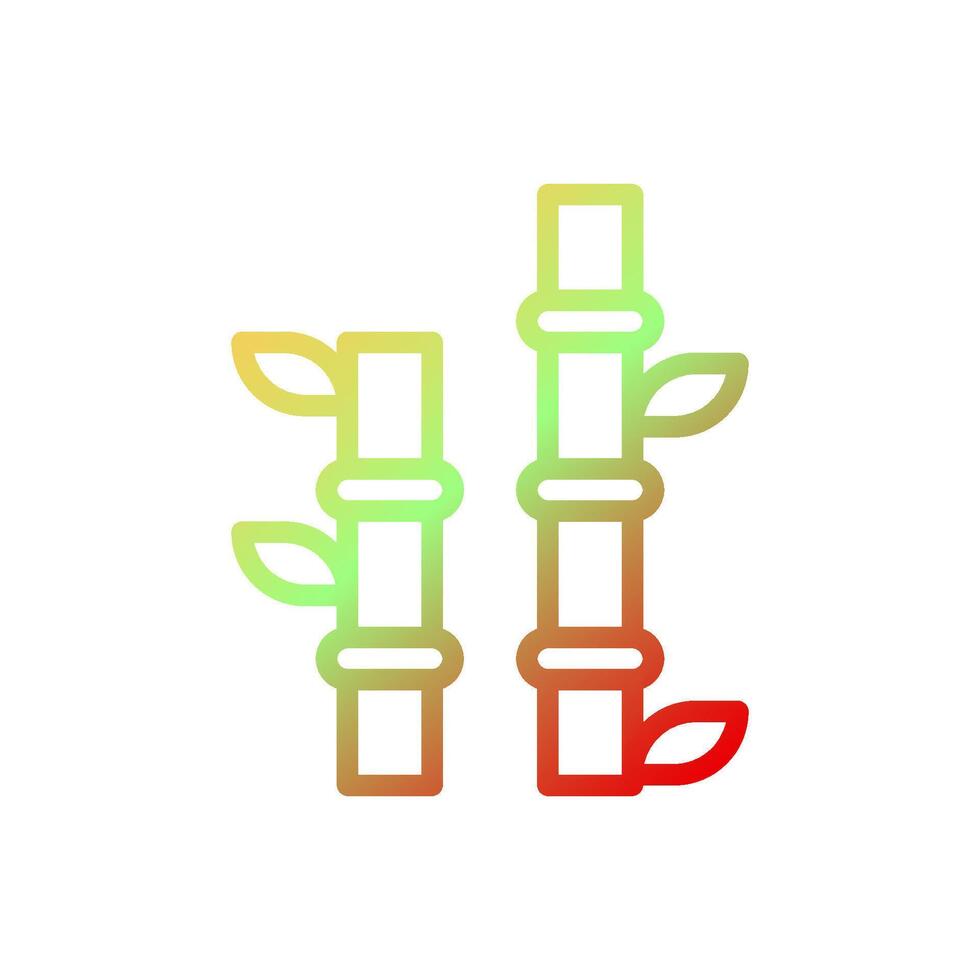 Bamboo icon gradient yellow green red colour chinese new year symbol perfect. vector