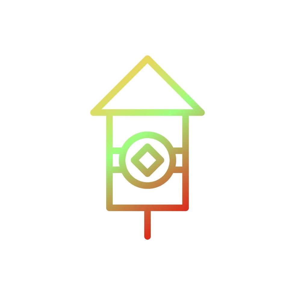 Firecrackers icon gradient yellow green red colour chinese new year symbol perfect. vector