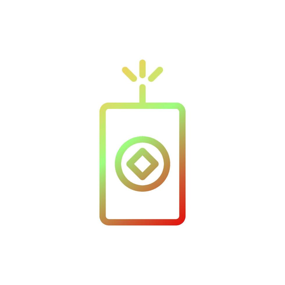 Firecrackers icon gradient yellow green red colour chinese new year symbol perfect. vector