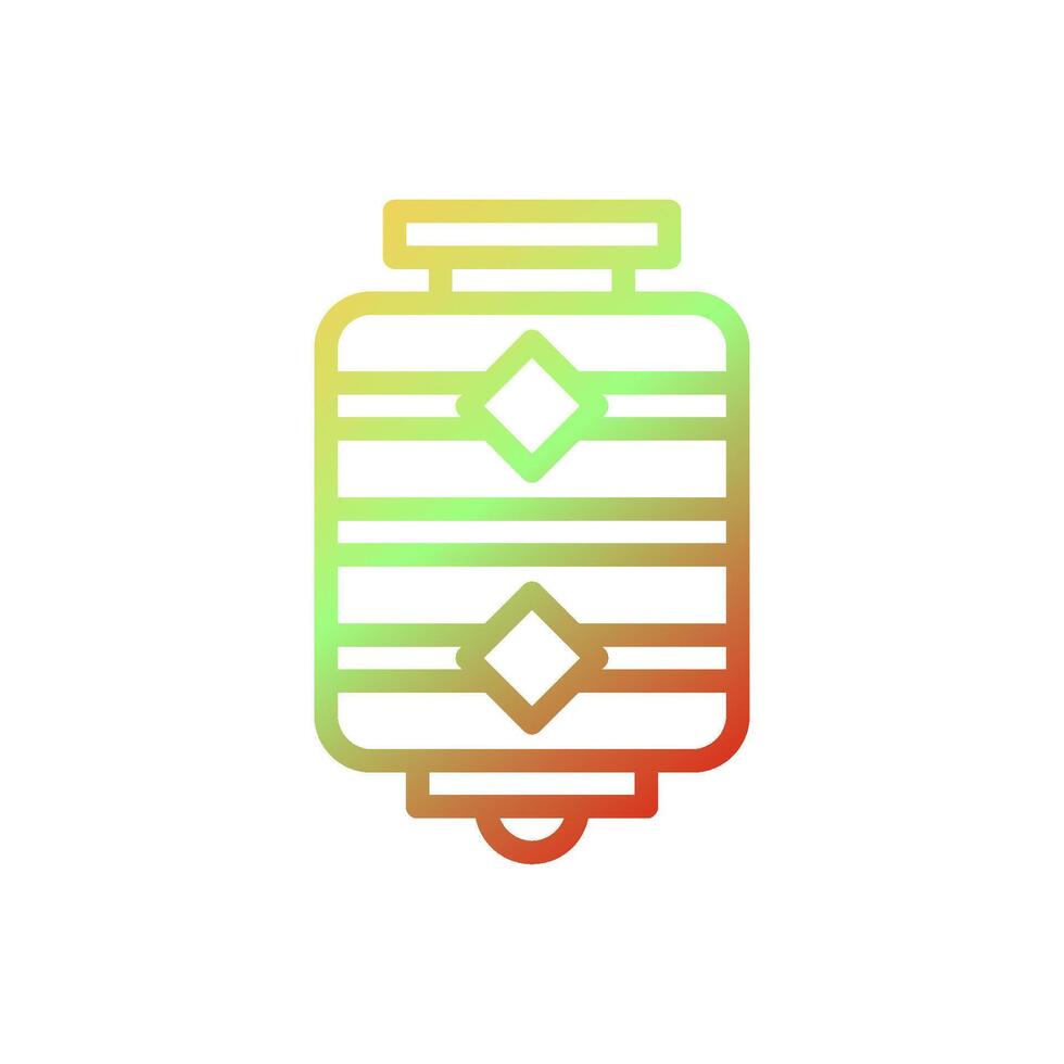 Lantern icon gradient yellow green red colour chinese new year symbol perfect. vector