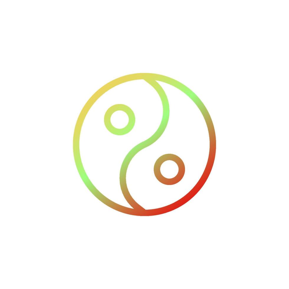 Yin and yang icon gradient yellow green red colour chinese new year symbol perfect. vector