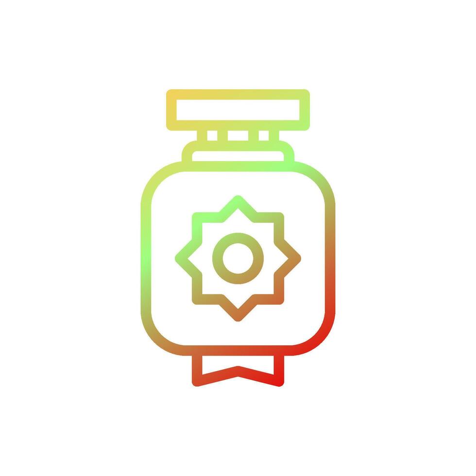 Lantern icon gradient yellow green red colour chinese new year symbol perfect. vector