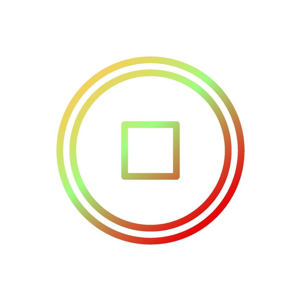 Coin icon gradient yellow green red colour chinese new year symbol perfect. vector