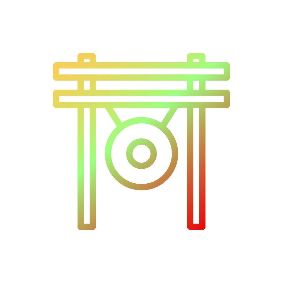 gong icono degradado amarillo verde rojo color chino nuevo año símbolo Perfecto. vector