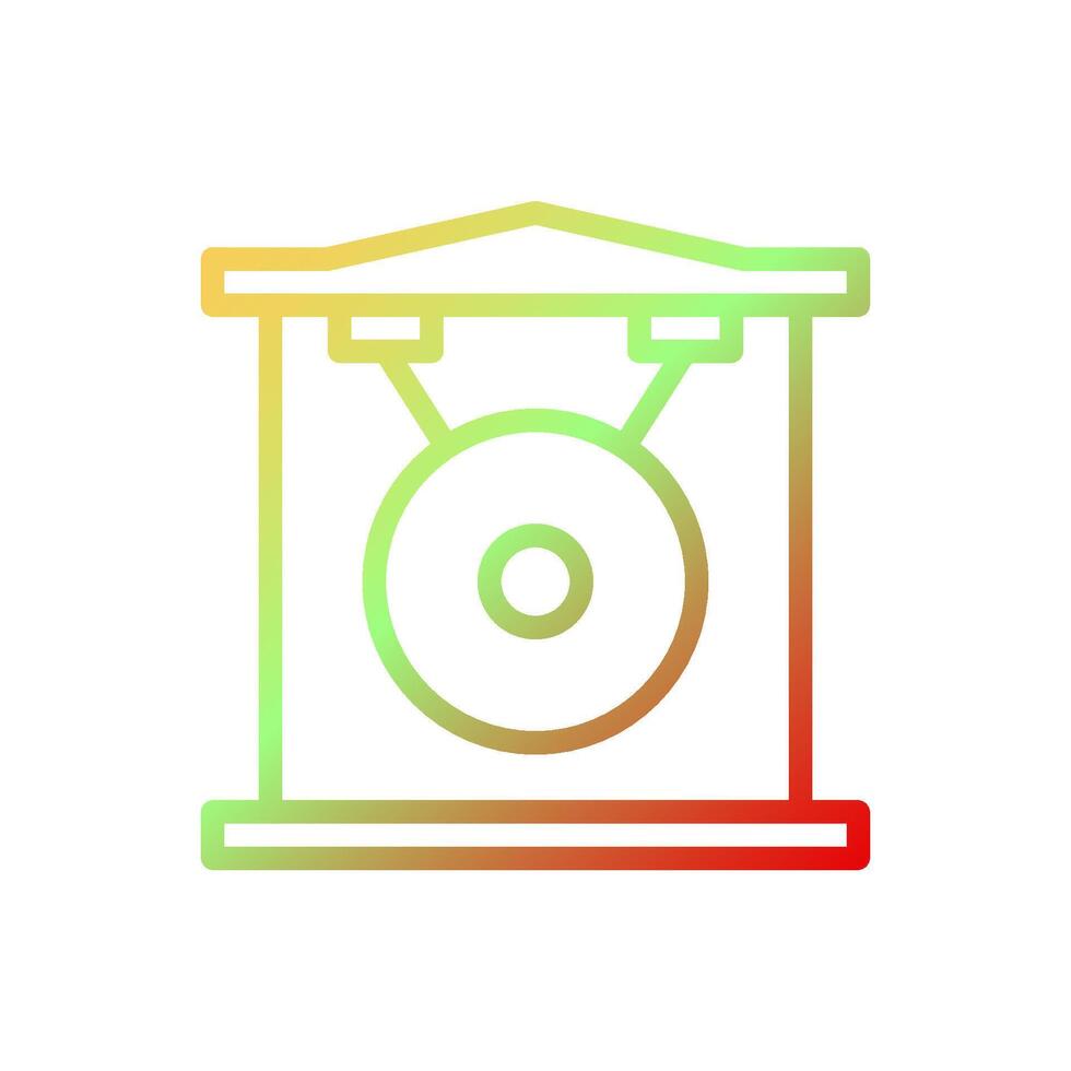 gong icono degradado amarillo verde rojo color chino nuevo año símbolo Perfecto. vector