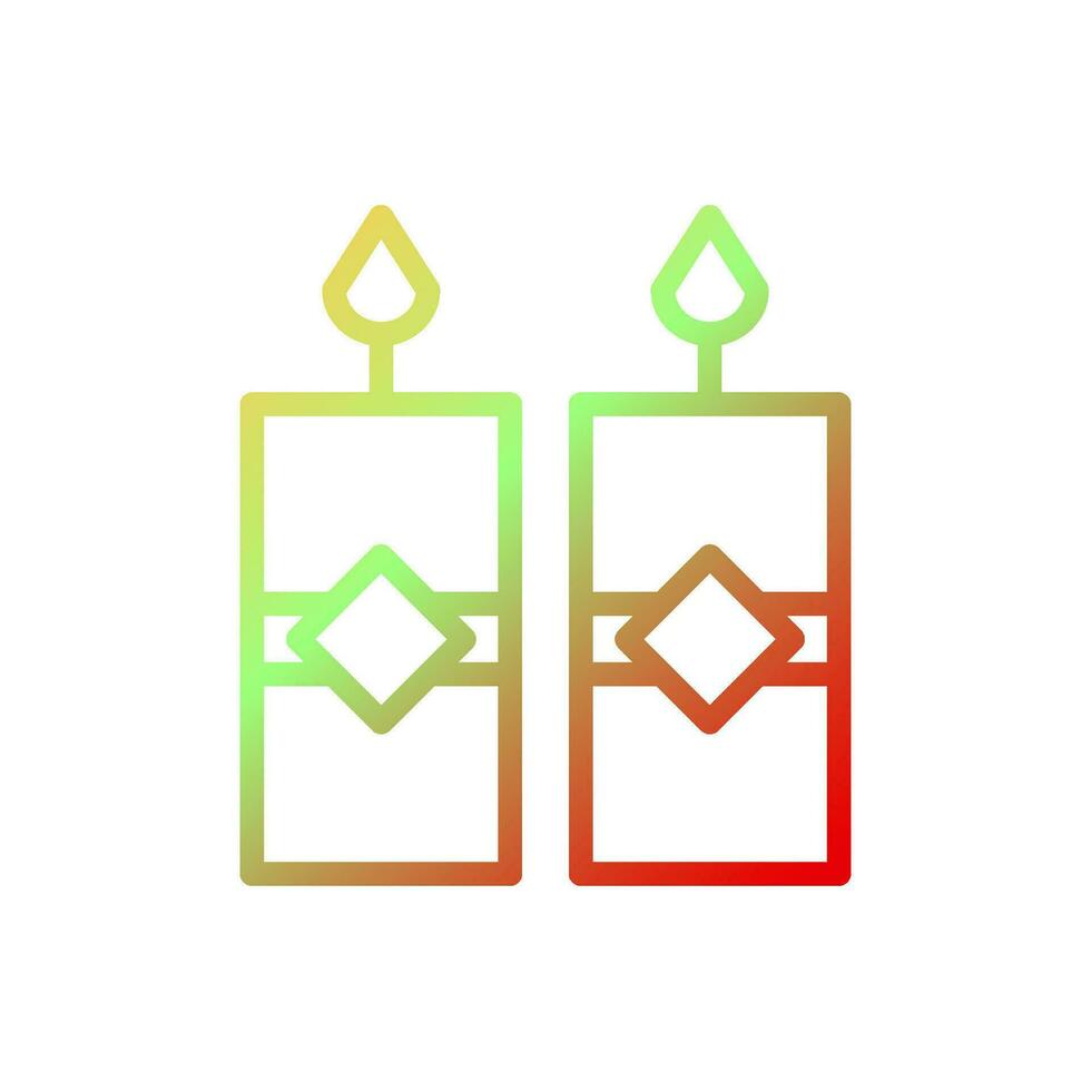 Candle icon gradient yellow green red colour chinese new year symbol perfect. vector