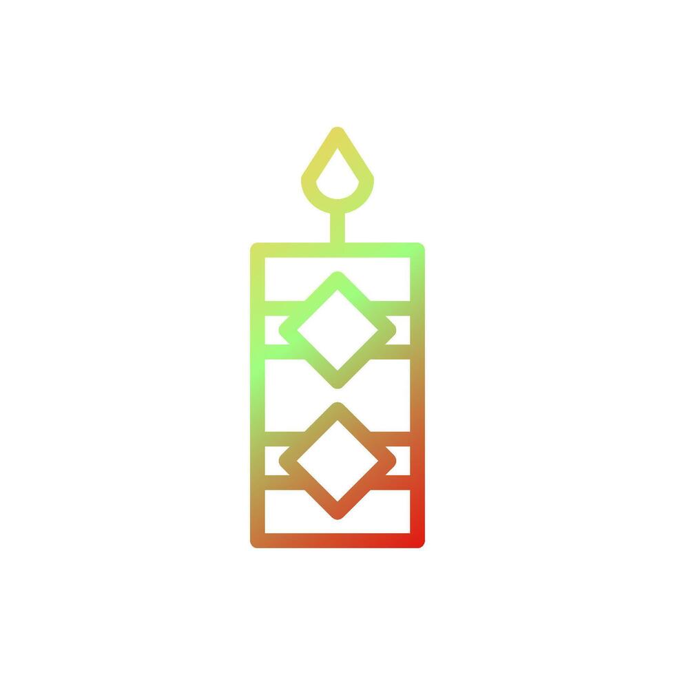 Candle icon gradient yellow green red colour chinese new year symbol perfect. vector