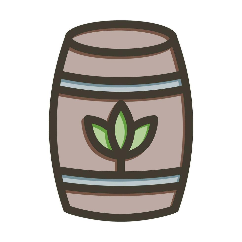 Eco Barrel Vector Thick Line Filled Colors Icon For Personal And Commercial Use.