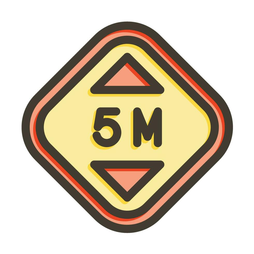 Height Vector Thick Line Filled Colors Icon For Personal And Commercial Use.