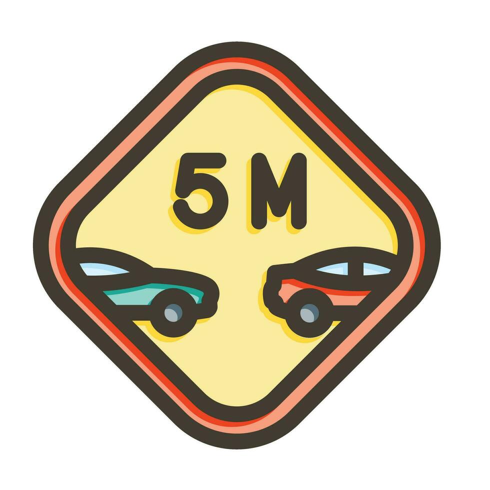 Distance Vector Thick Line Filled Colors Icon For Personal And Commercial Use.