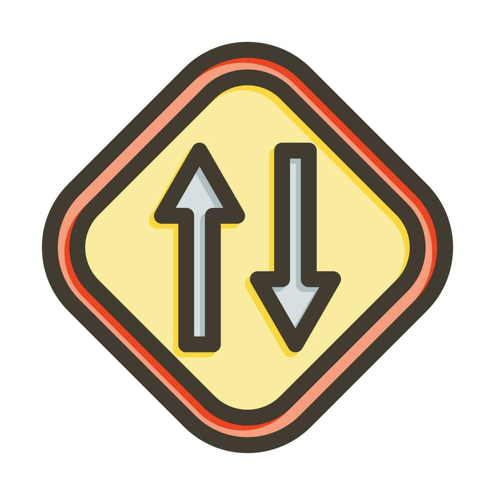 Two Way Vector Thick Line Filled Colors Icon For Personal And Commercial Use.