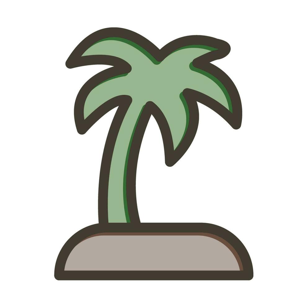 Island Vector Thick Line Filled Colors Icon For Personal And Commercial Use.