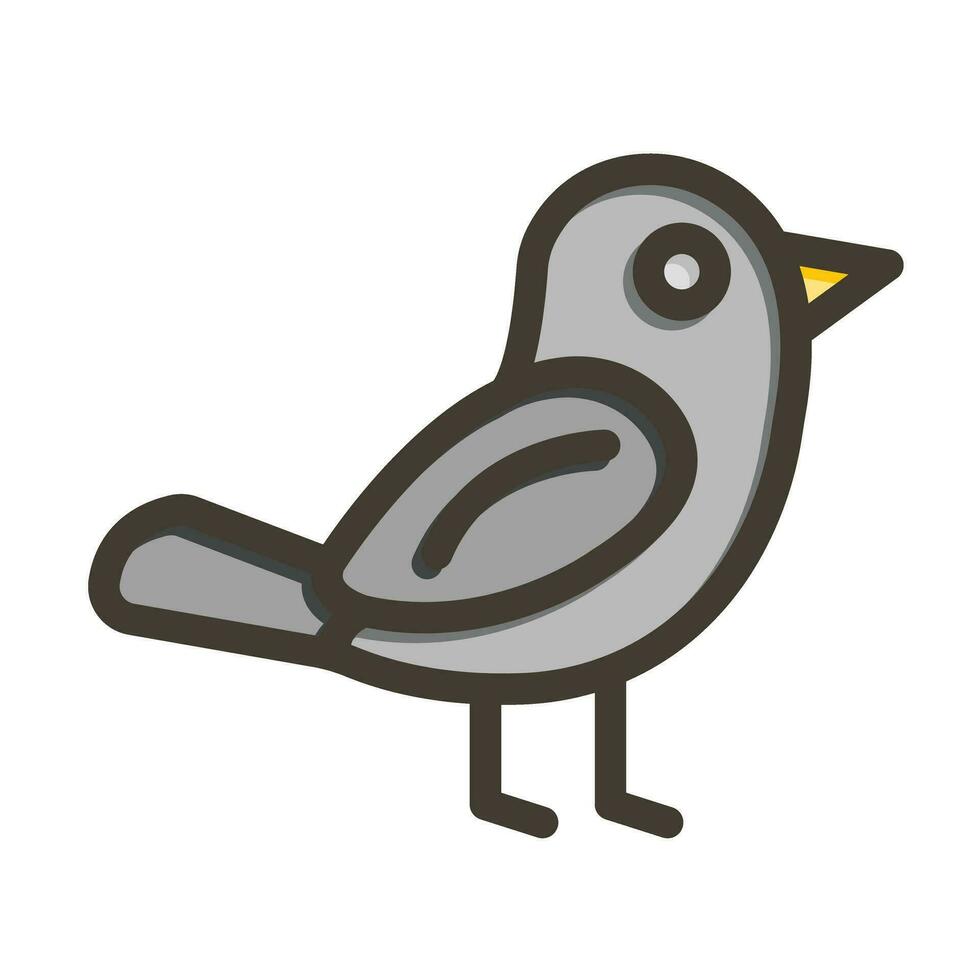 Bird Vector Thick Line Filled Colors Icon For Personal And Commercial Use.