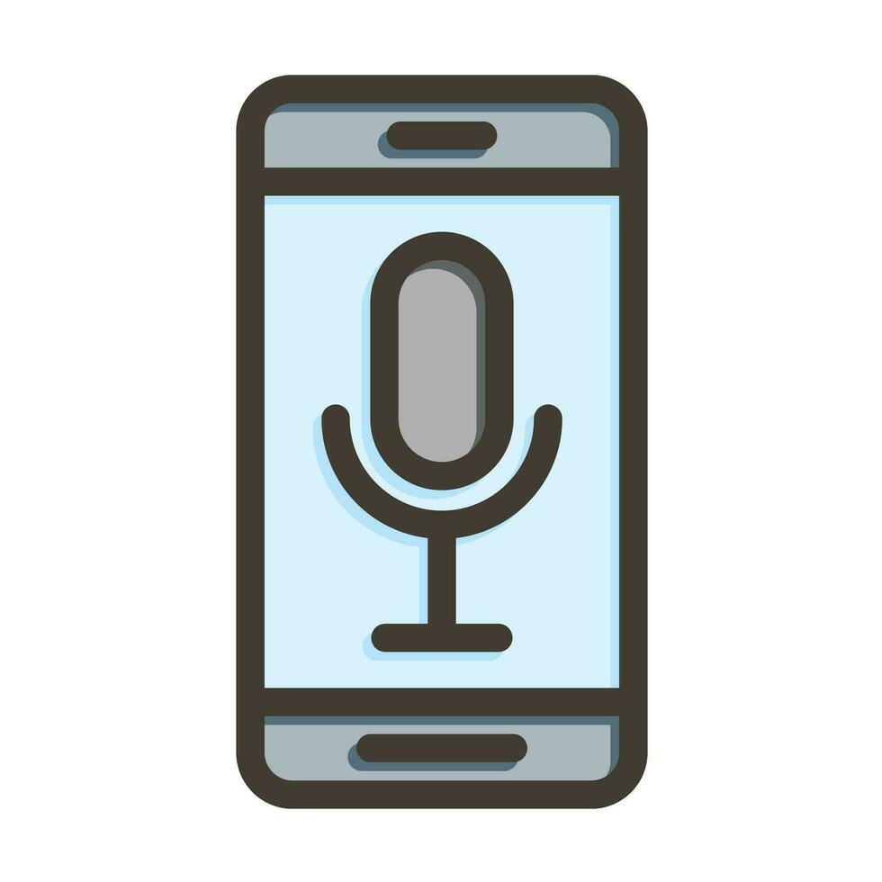 Voice Assistant Vector Thick Line Filled Colors Icon For Personal And Commercial Use.