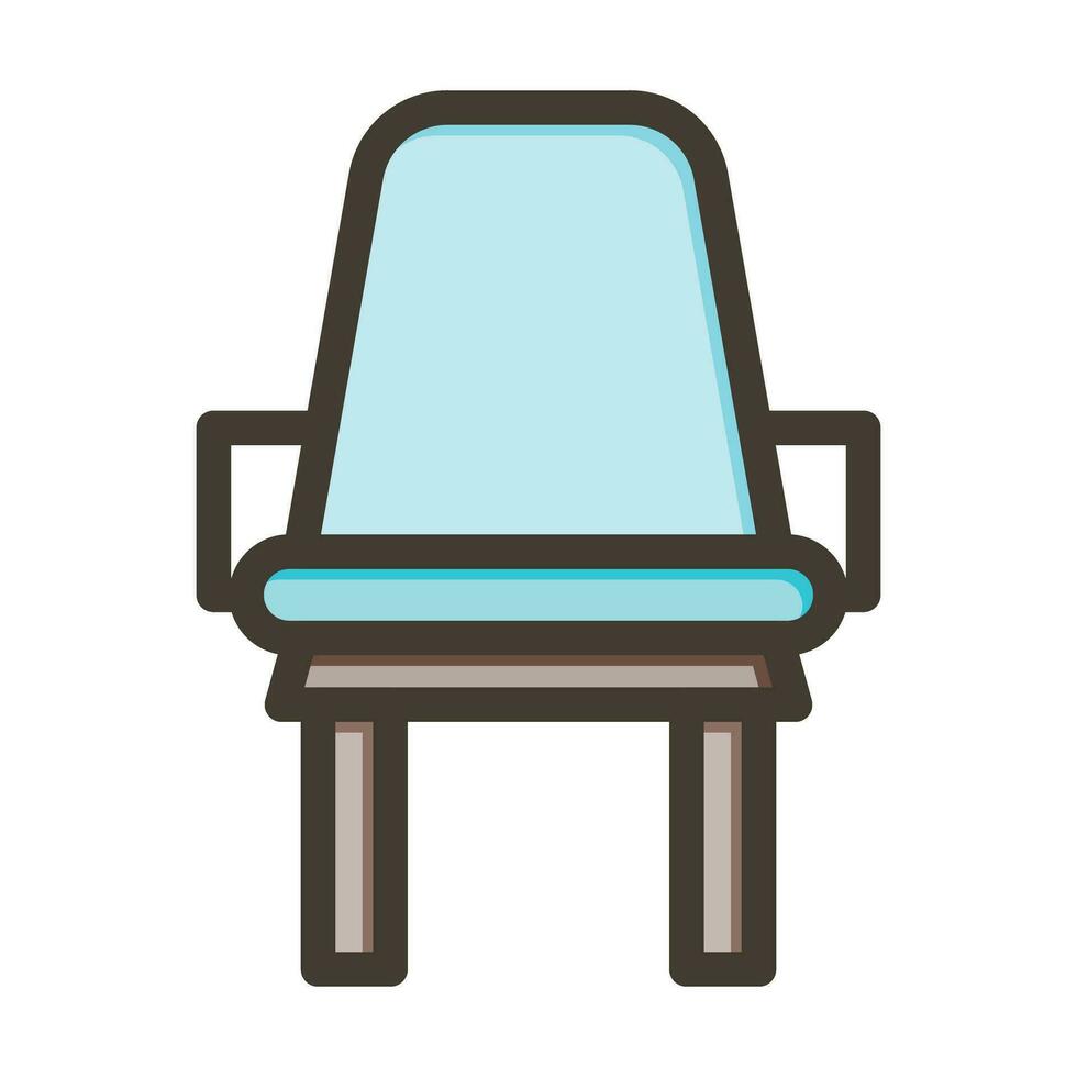 asiento vector grueso línea lleno colores icono para personal y comercial usar.