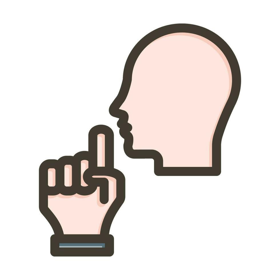 Silence Vector Thick Line Filled Colors Icon For Personal And Commercial Use.