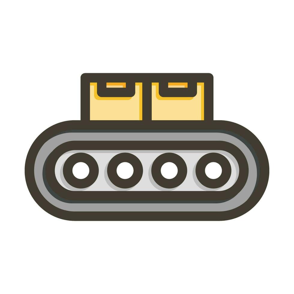 Conveyor Band Vector Thick Line Filled Colors Icon For Personal And Commercial Use.