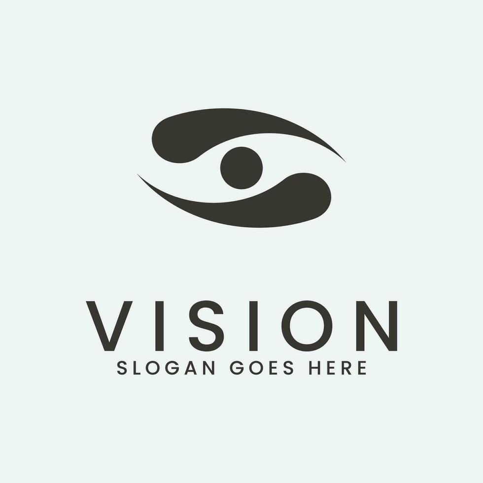 visión logo vector ilustración diseño