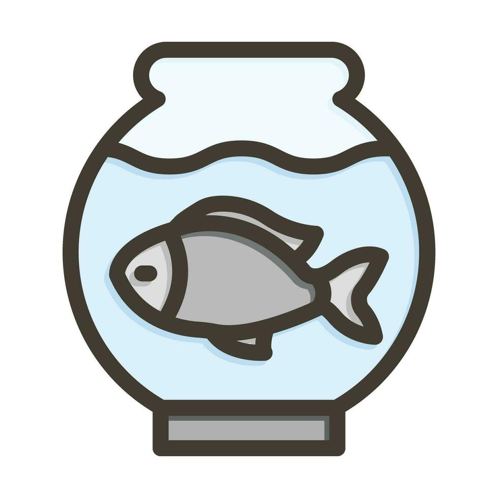 Fishbowl Vector Thick Line Filled Colors Icon For Personal And Commercial Use.