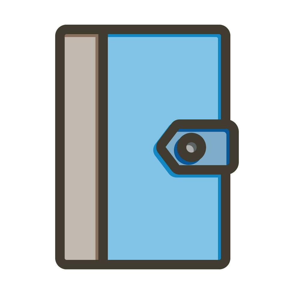 cuaderno vector grueso línea lleno colores icono para personal y comercial usar.