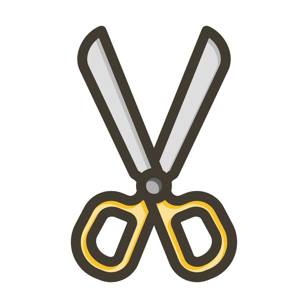 Scissor Vector Thick Line Filled Colors Icon For Personal And Commercial Use.