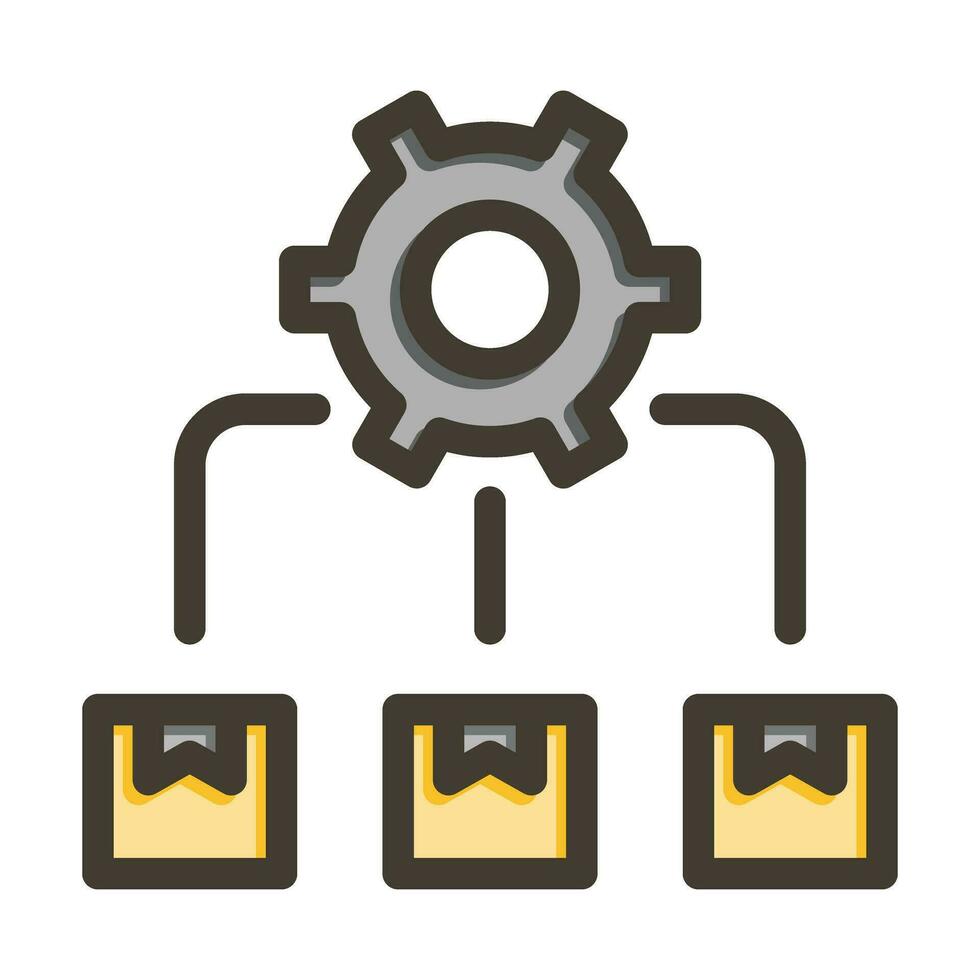 Workflow Vector Thick Line Filled Colors Icon For Personal And Commercial Use.