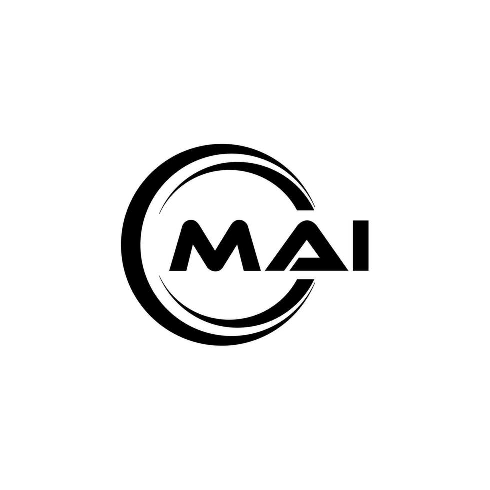 MAI letter logo design in illustration. Vector logo, calligraphy designs for logo, Poster, Invitation, etc.