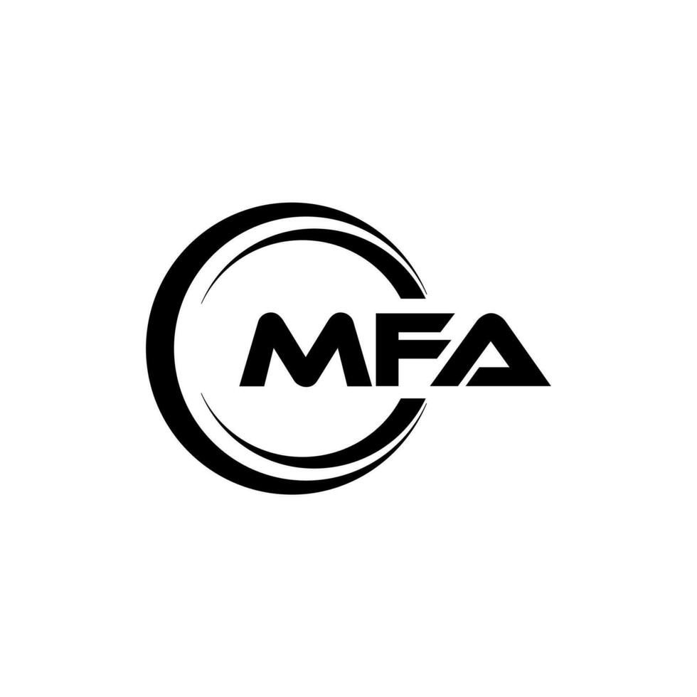 mfa logo diseño, inspiración para un único identidad. moderno elegancia y creativo diseño. filigrana tu éxito con el sorprendentes esta logo. vector